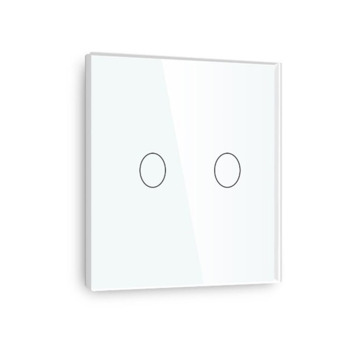 Intrerupator tactil dublu cap scara M1, Alb