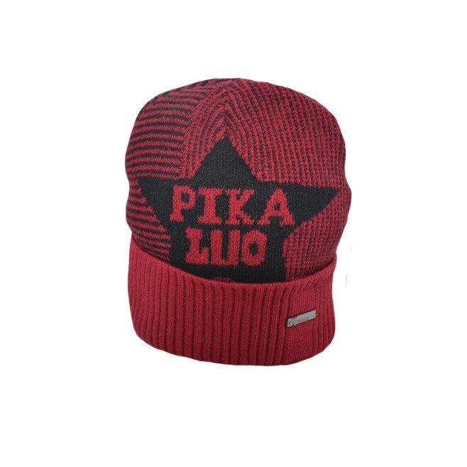 Caciula cu captuseala din blanita, din material tricotat,D&J Exclusive,rosu,universala