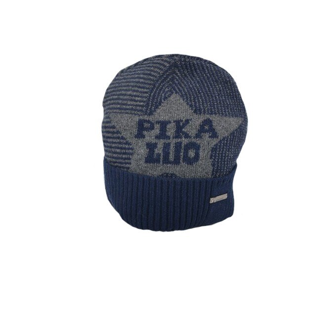 Caciula cu captuseala din blanita, din material tricotat,D&J Exclusive,bleumarin,universala