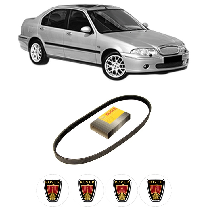 Curea transmisie accesorii ROVER 45 I Saloon (RT) 2.0 V6 din 2000-2005, auto, Bosch, 4x Stickere auto cu ROVER