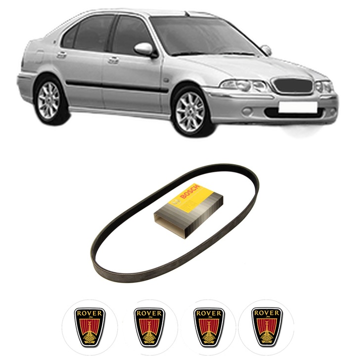 Curea transmisie accesorii ROVER 45 I Hatchback (RT) 2.0 V6 din 2000-2005, auto, Bosch, 4x Stickere auto cu ROVER