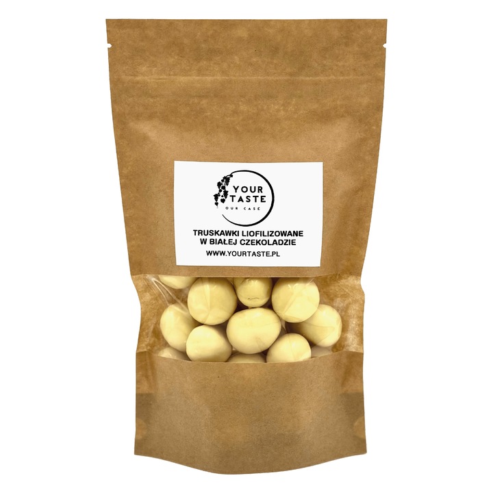 Capsuni liofilizate in ciocolata alba, 250g