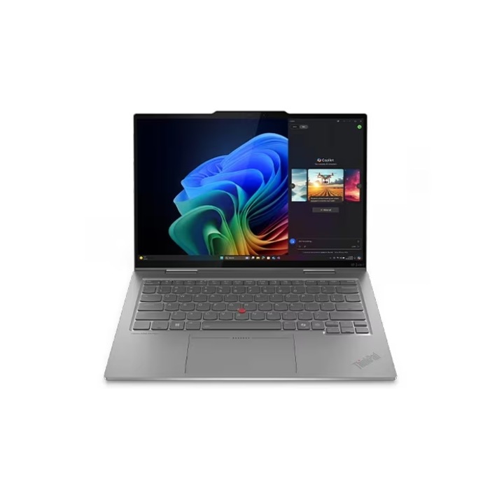 Лаптоп Lenovo ThinkPad X1 2-in-1 G10 Aura, 21Q0006GBM, 14", Intel Core Ultra 7 255U (12-ядрен), Intel Arc 7 Core, 32GB 8400MHz LPDDR5X, Сив