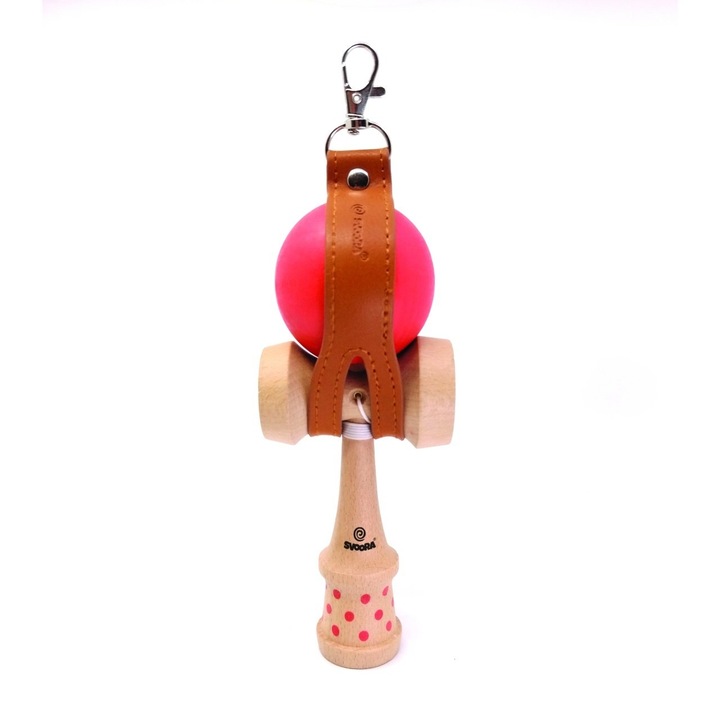 Игра за баланс Kendama, Svoora, дърво, 2 чаши, подложка от екологична кожа, за +6 години