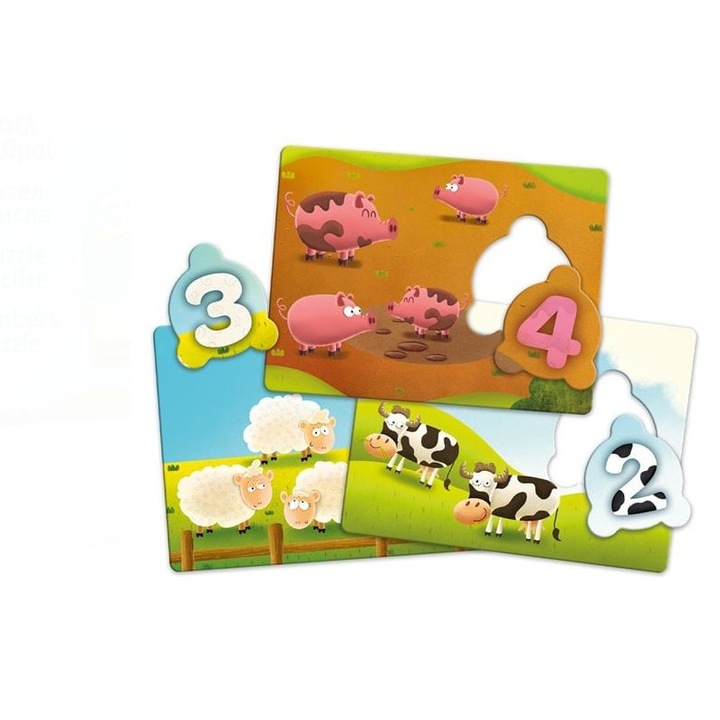 Oktató Puzzle Számokkal és Állatokkal – Trefl, Tanulási Játék Gyermekeknek, 3+ Év