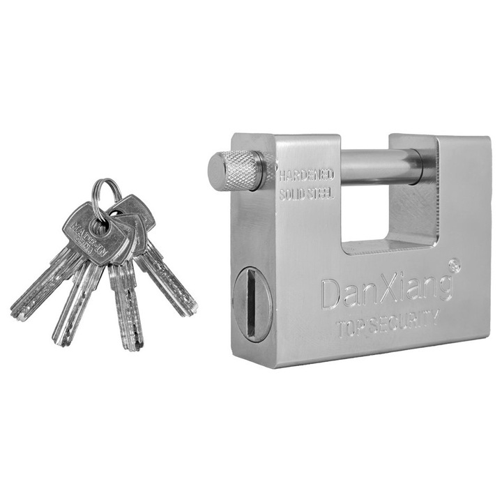 Lacat DAN XIANG cu cheie CTL-0038, 84mm, metalic