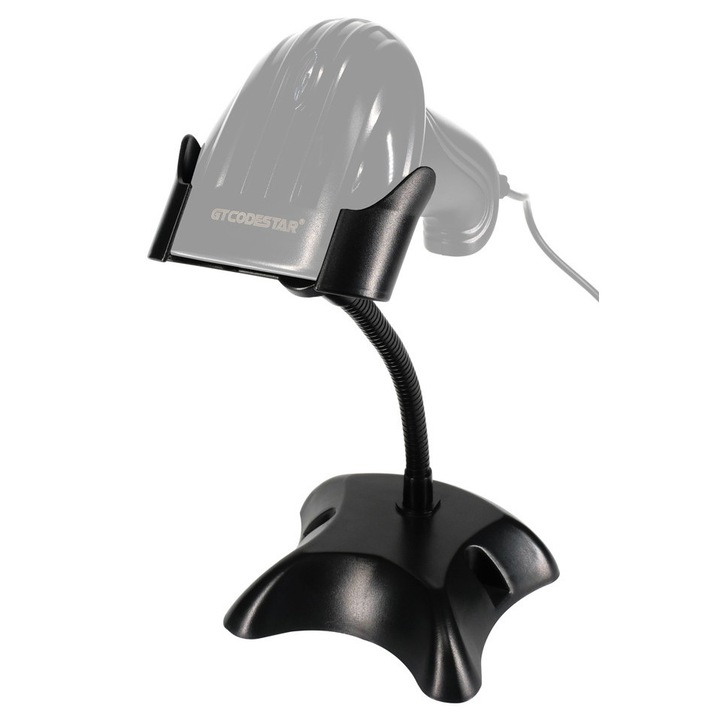 Cititor de coduri de bare GTCODESTAR, suport metalic, negru