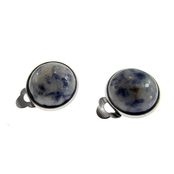 Cercei clips cu piatra naturala sodalit 12 MM, GlamBazaar, 13 mm, cu Sodalit, Albastru, tip cercei clips cu pietre naturale Cercei clips cu piatra naturala sodalit 12 MM, GlamBazaar, 13 mm, cu Sodalit, Albastru, tip cercei clips cu pietre naturale