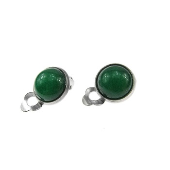 Cercei clips cu agate verzi naturale 10 MM, GlamBazaar, cu Agate, Verde, tip cercei clips cu pietre naturale Cercei clips cu agate verzi naturale 10 MM, GlamBazaar, cu Agate, Verde, tip cercei clips cu pietre naturale