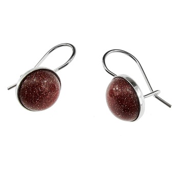 Cercei argint model clasic cu Piatra Soarelui maro, GlamBazaar, 2 cm x 1 cm, cu Piatra Soarelui, Maro, tip cercei de argint 925 cu pietre naturale Cercei argint model clasic cu Piatra Soarelui maro, GlamBazaar, 2 cm x 1 cm, cu Piatra Soarelui, Maro, tip cercei de argint 925 cu pietre naturale