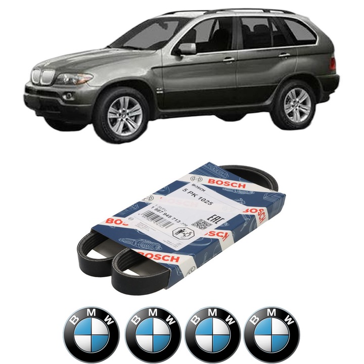 Curea transmisie accesorii BMW Seria X5 (E53) 4.6 is din 2001-2003 KW 255 CP 347 CMC 4619, auto, Bosch, 4x Stickere auto cu BMW