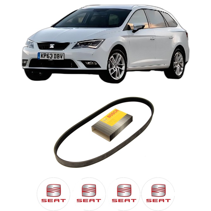 Curea transmisie accesorii SEAT LEON ST Estate Van (5F8) 1.4 TSI din 2014-2020 KW 110 CP 150 CMC 1395, auto, Bosch, 4x Stickere auto cu SEAT
