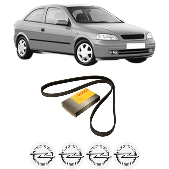 OPEL ASTRA G Hatchback (T98) 1.4 16V (F08, F48) 1998-2005 KW 66 LE 90 CMC 1389, autó, Bosch, 4x OPEL autós matrica ékszíj