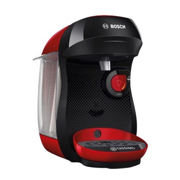 Espressor Bosch Tassimo Happy TAS103E, automat, 0,7 l, negru, roșu, 1400 W, 175x305x265mm