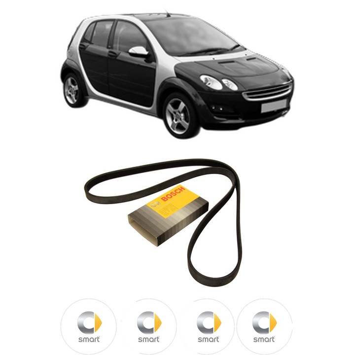 Curea transmisie accesorii SMART FORFOUR (454) 1.1 (454.030) din 2004-2006 KW 55 CP 75 CMC 1124, auto, Bosch, 4x Stickere auto cu SMART