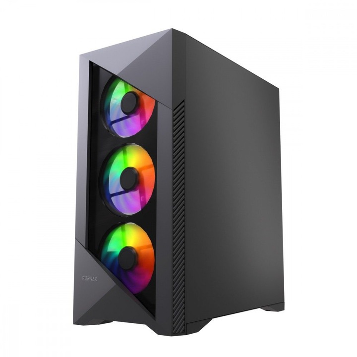 Carcasa Gaming Fornax 9000ARGB, 4 ventilatoare ARGB, 2xUSB 3.1, 1xUSB Type-C, ATX