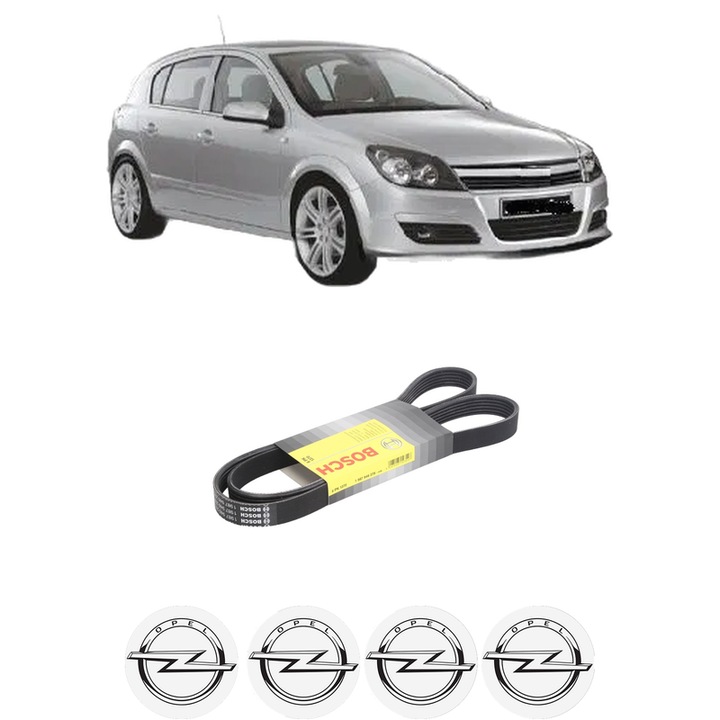 Curea transmisie accesorii OPEL ASTRA H (A04) 1.9 CDTI (L48) din 2004-2010 KW 88 CP 120 CMC 1910, auto, Bosch, 4x Stickere auto cu OPEL