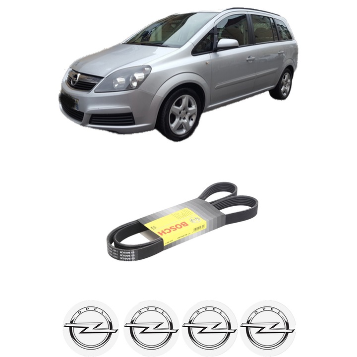 Curea transmisie accesorii OPEL ZAFIRA B Box Body/MPV (A05) 1.9 CDTI VAN (M75) din 2005-2015 KW 88 CP 120 CMC 1910, auto, Bosch, 4x Stickere auto cu OPEL