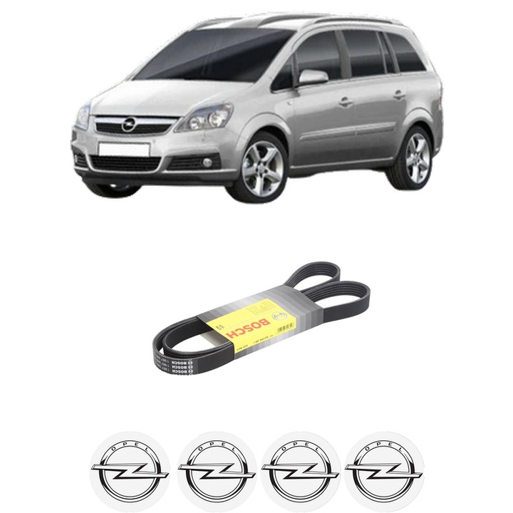 Curea transmisie accesorii OPEL ZAFIRA / ZAFIRA FAMILY B (A05) 1.9 CDTI (M75) din 2005-2015 KW 88 CP 120 CMC 1910, auto, Bosch, 4x Stickere auto cu OPEL