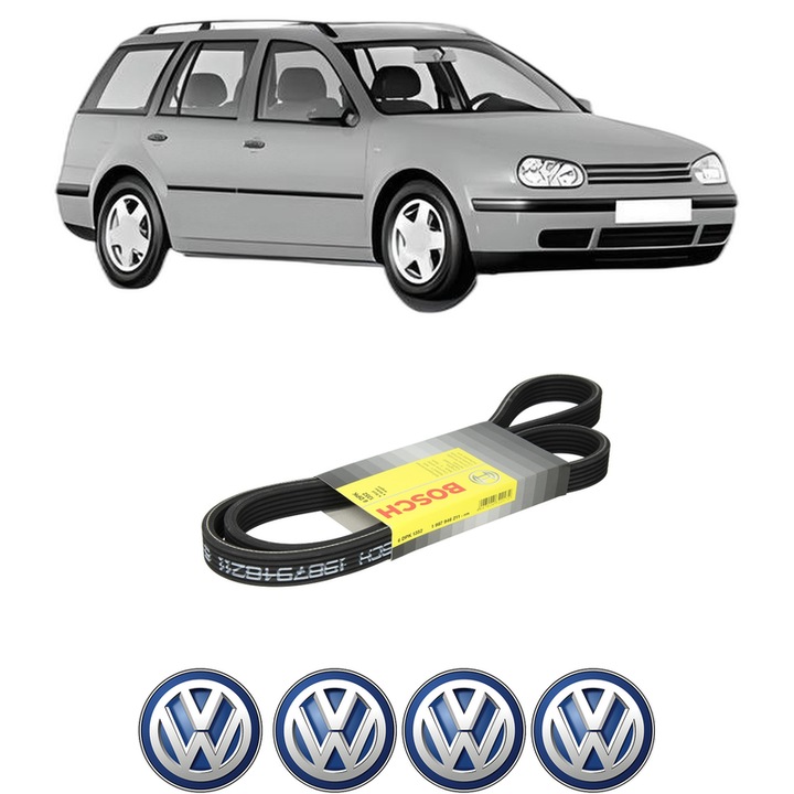 Curea transmisie accesorii Volkswagen GOLF IV Variant (1J5) 2.3 V5 4motion din 1999-2006 KW 110 CP 150 CMC 2324, auto, Bosch, 4x Stickere auto cu Volkswagen