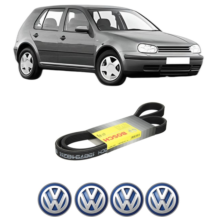 Curea transmisie accesorii Volkswagen GOLF IV (1J1) 2.3 V5 4motion din 1998-2000 KW 110 CP 150 CMC 2324, auto, Bosch, 4x Stickere auto cu Volkswagen
