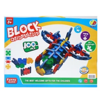 Joc de construit 100 piese plastic Multicolor Joc de construit 100 piese plastic Multicolor