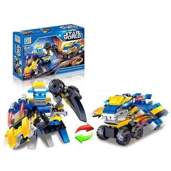 Joc de construit Robot Star Word 160 piese 2 in 1, 26x18x5 cm Galben Joc de construit Robot Star Word 160 piese 2 in 1, 26x18x5 cm Galben