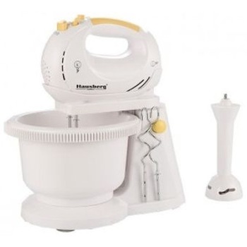 Mixer cu bol Hausberg HB3516, 250 W, Bol rotativ, Pasator inclus, Alb Mixer cu bol Hausberg HB3516, 250 W, Bol rotativ, Pasator inclus, Alb