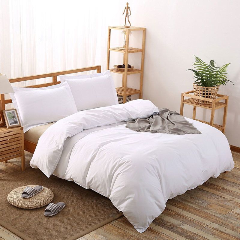 Lenjerie de Pat din Bumbac 100% 4 piese Alba