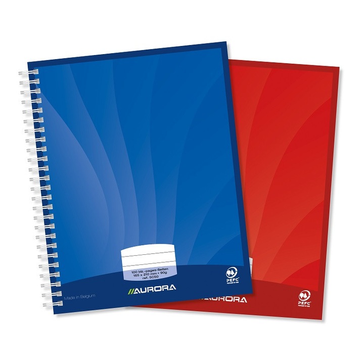 Caiet Cu Spirala, A5, 50 File - 90g/mp, Coperti Carton, Aurora Mano - Dictando