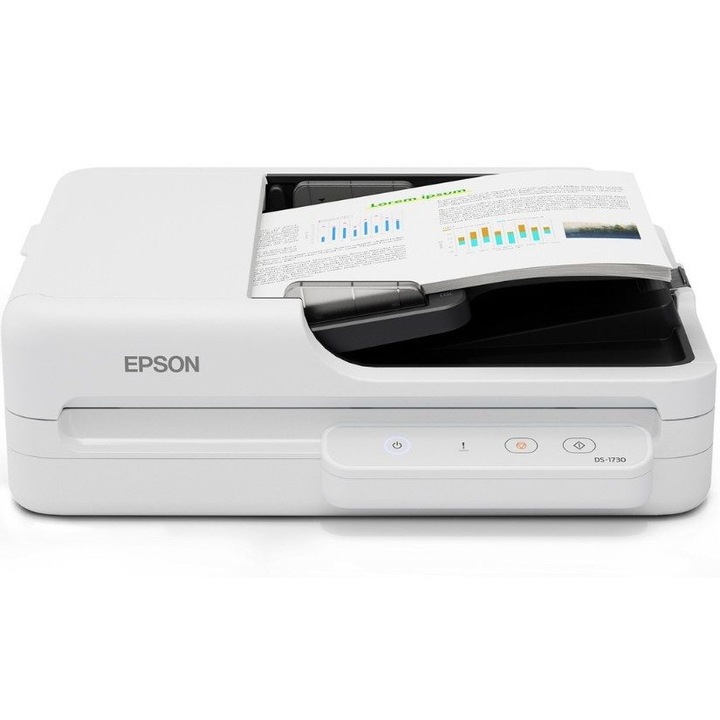 Скенер за документи Epson DS-1730, 30 стр./мин, ADF 60 листа, A4, USB
