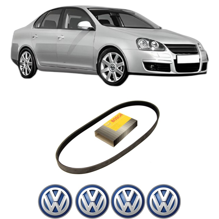 Curea transmisie accesorii Volkswagen JETTA III (1K2) 1.4 TSI din 2007-2010 KW 90 CP 122 CMC 1390, auto, Bosch, 4x Stickere auto cu Volkswagen