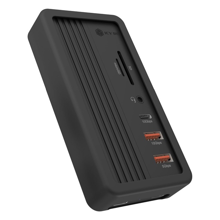 Statie de andocare IcyBox, USB 3.2 Gen 2 Type-C, 10 Gbit/s, negru, 60x120x25mm