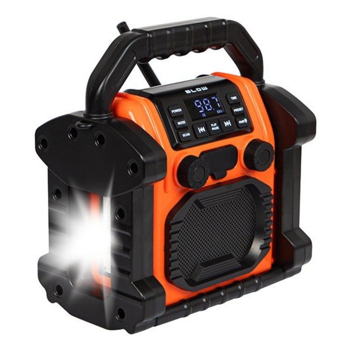 Преносимо радио BLOW RA14 AM/FM, 20W, IP55, Bluetooth 5.1, с функция powerbank, LED осветление