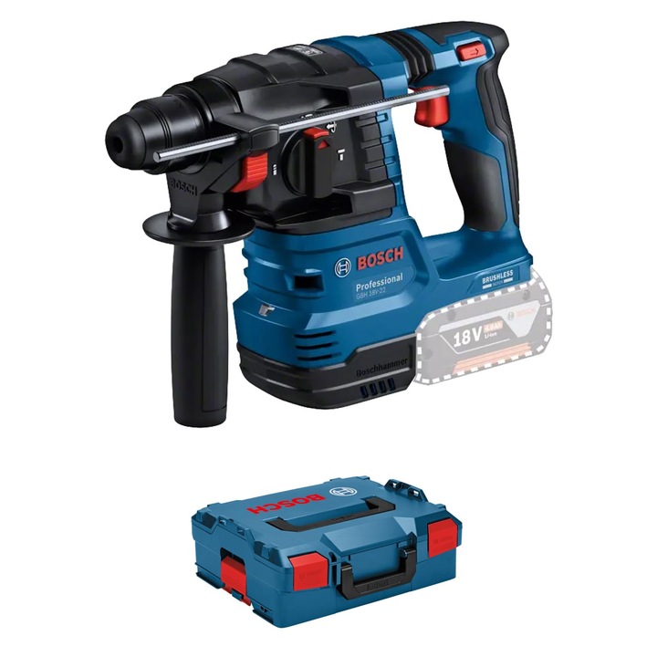Ciocan Rotopercutor Bosch Professional GBH 18V-22, SDS+, cu L-Boxx, fără baterie/incharger