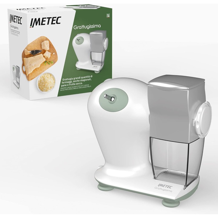 Razatoare Imetec Grattugissima, 150W, rola inox, palnie aluminiu, Alb