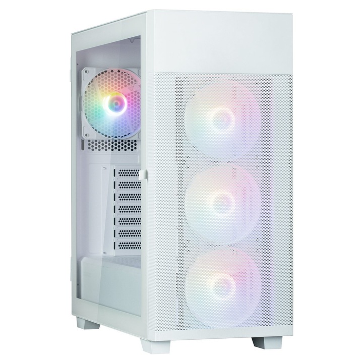 Carcasa Midi Tower Zalman S5 NEO, alb, 3 ventilatoare 120 mm, dimensiuni 215x456x490 mm