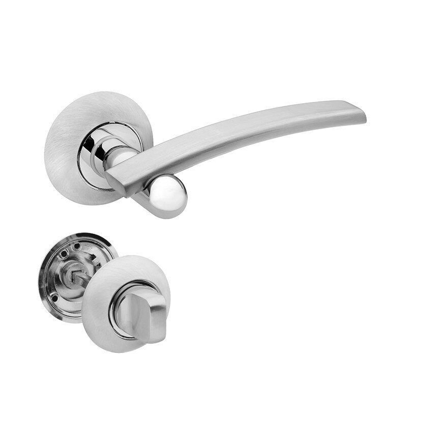 Set manere usa GRIF cu incuietoare, crom satinat