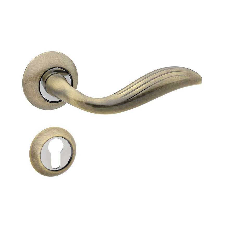 Manere usa TAIL cu rozeta rotunda pentru cheie, bronz antic