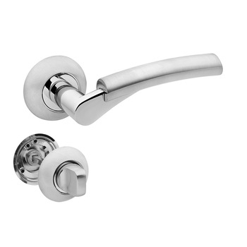 Set manere usa SOLO cu incuietoare, crom satinat Set manere usa SOLO cu incuietoare, crom satinat