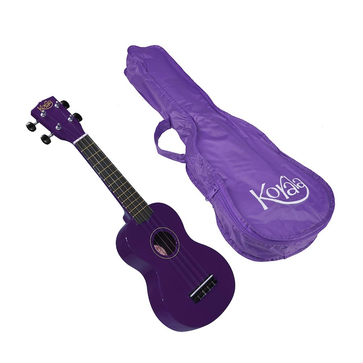 Korala UKS30PU szoprán ukulele szett lila