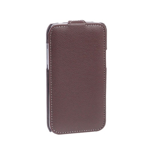Husa protectie SKY MELKCO pentru SAMSUNG GALAXY Note 2 ( N7100 ), Inchidere magentica, Piele naturala - Maro