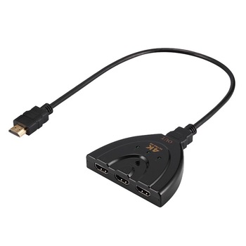 Comutator 4K HDMI 3-1 pigtail JL-4K0301PC cu cablu HDMI ce suporta HDCP PS4 Pro Blu-ray DVD Proiector 3D 2160p, negru Comutator 4K HDMI 3-1 pigtail JL-4K0301PC cu cablu HDMI ce suporta HDCP PS4 Pro Blu-ray DVD Proiector 3D 2160p, negru