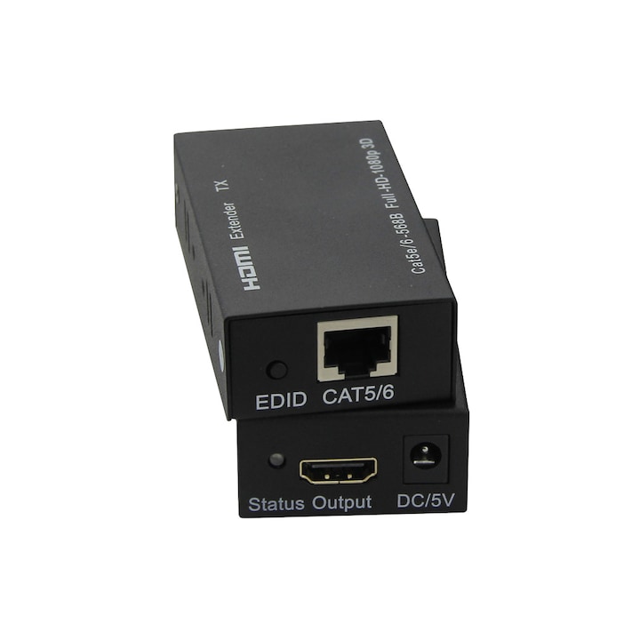 Extender JL-EX6001 HDMI Ethernet 60m cu iesire 1080p pentru PC DVD STB Proiector HDTV, negru