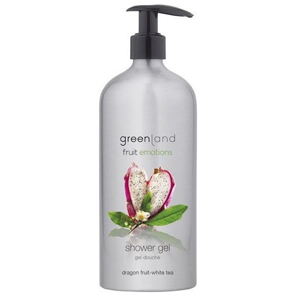 Gel de dus, Greenland, cu fructul dragonului si ceai alb, model cu dispenser, 600 ml