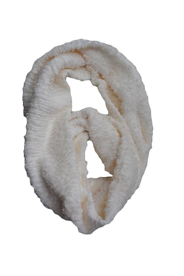 Esarfa rafinata de iarna cu forma circulara,D&J Exclusive,Alb