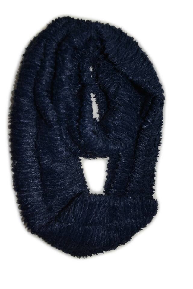 Esarfa chic din blanita cu dungi imprimate,D&J Exclusive,Bleumarin