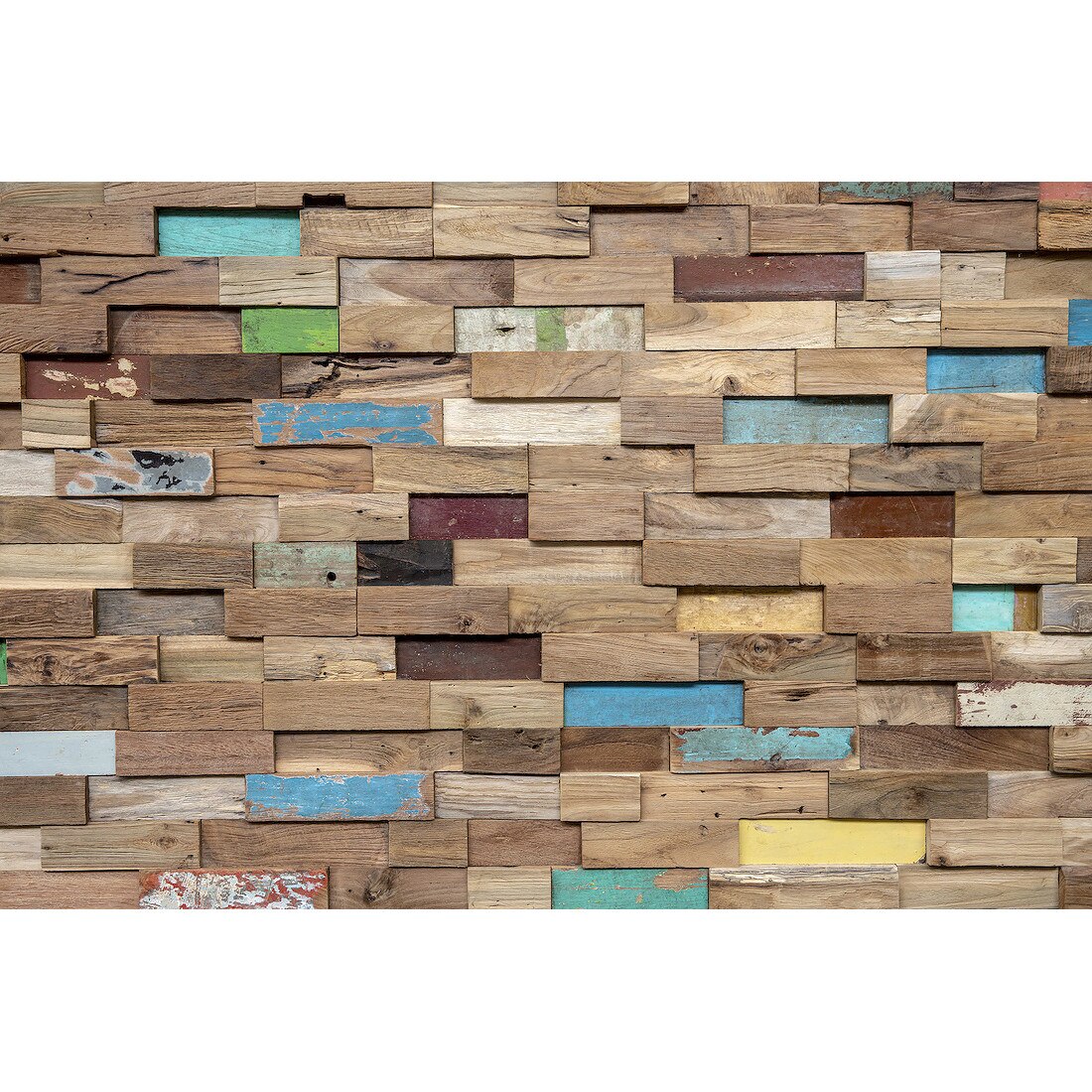 Placi decorative 3D din lemn de Tec Palma, o cutie cu 8 placi, ce acopera 1,1 mp