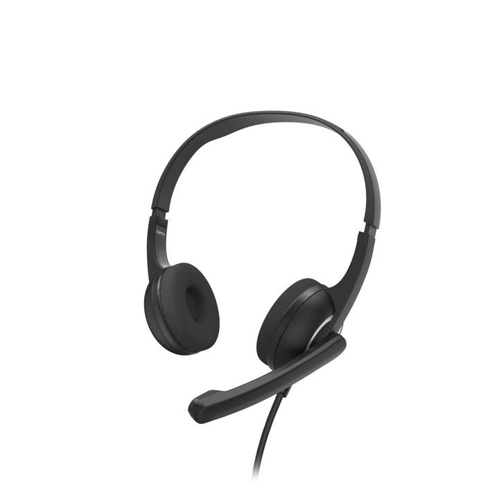 Casti Hama cu Microfon, USB, Stereo, Negru/Argintiu, 2m