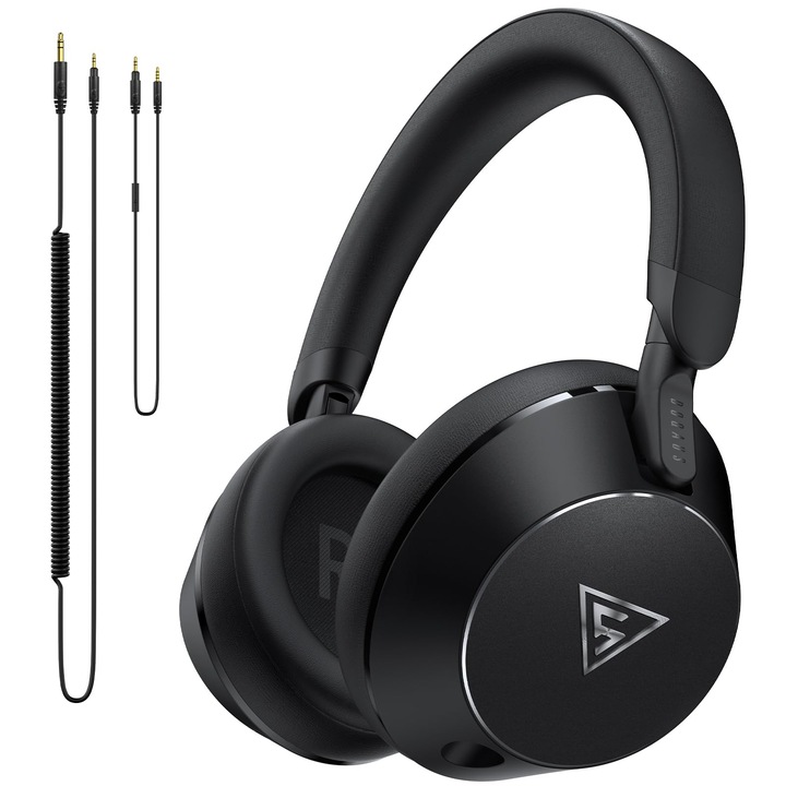 Casti cu cablu DOQAUS Over-Ear, driver de 50mm, conectivitate Jack, negre